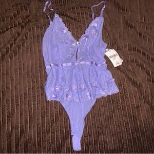 Forever 21 purple lace bodysuit size large new with tags lingerie